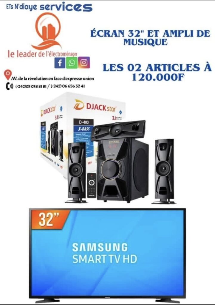 ÉCRAN 32 & AMPLI DE MUSIQUE